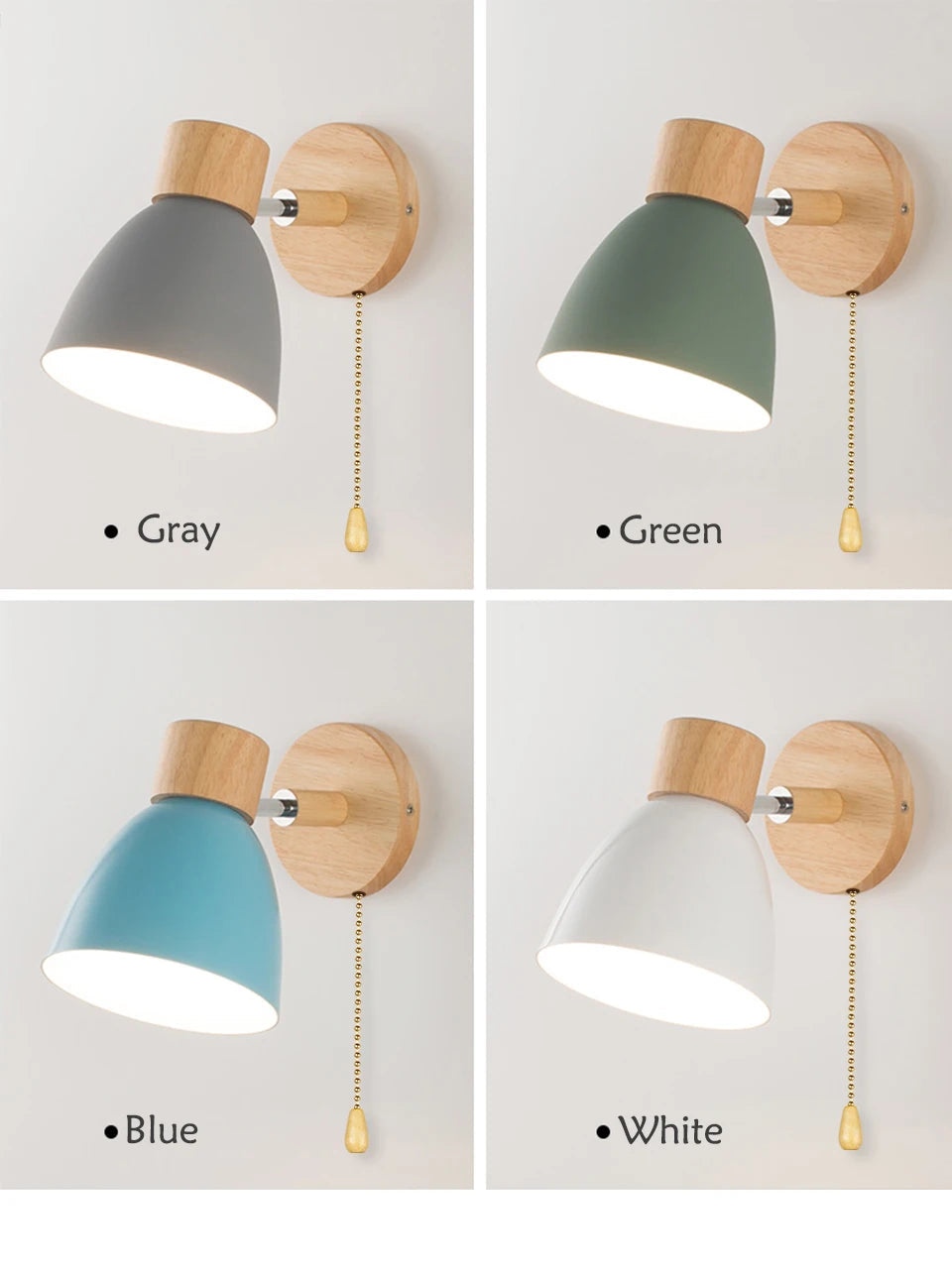 Wooden Nordic Wall Lamp - 6 Colours