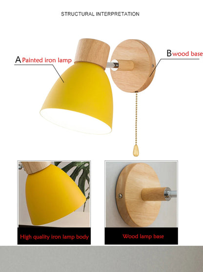 Wooden Nordic Wall Lamp - 6 Colours