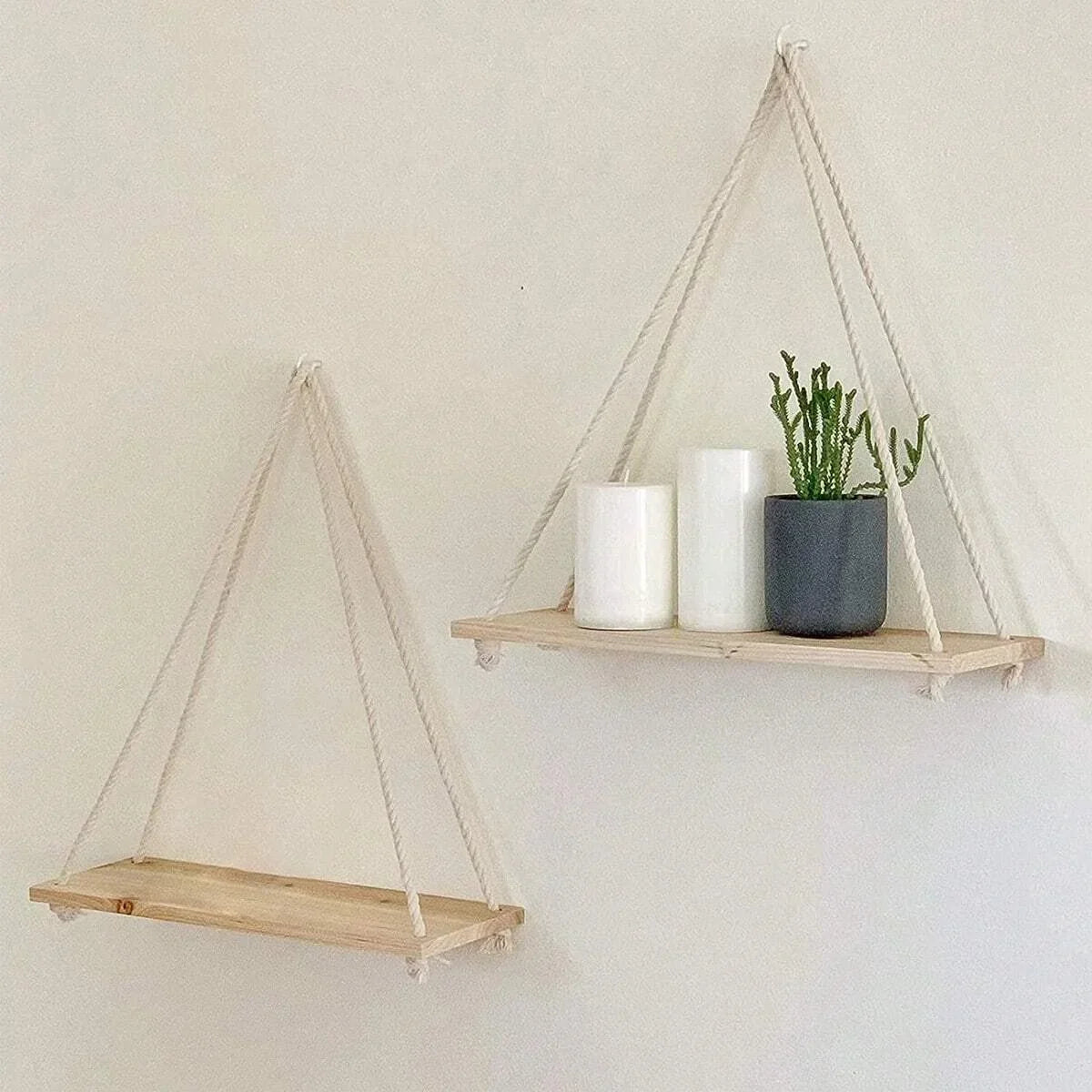 Wooden Swing Hanging Shelf - Natural