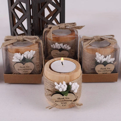 Wooden Tealight Candle Holders Set