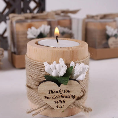 Wooden Tealight Candle Holders Set