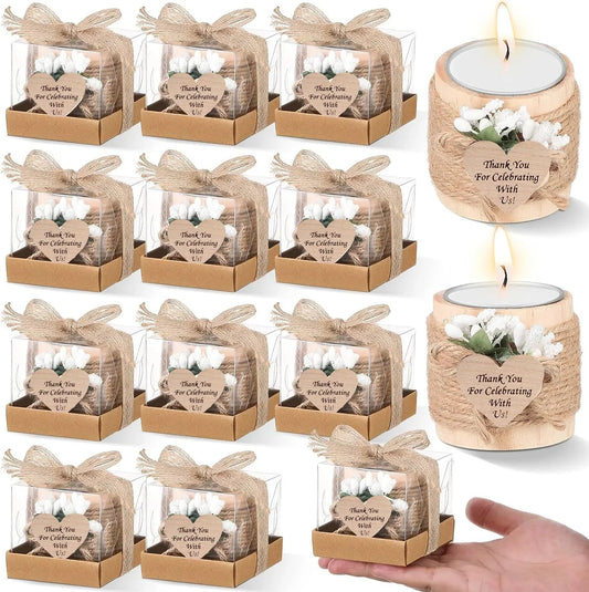 Wooden Tealight Candle Holders Set