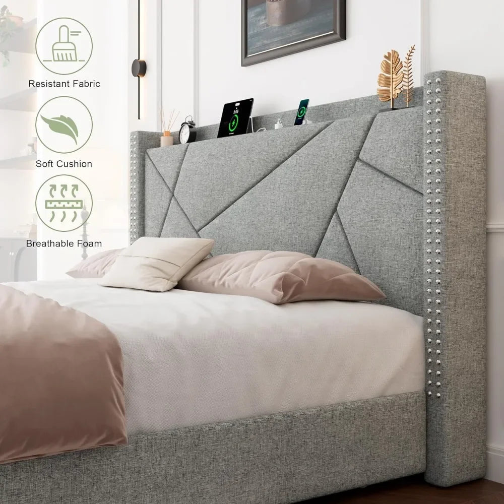 XMSJ Upholstered Platform Bed Frame