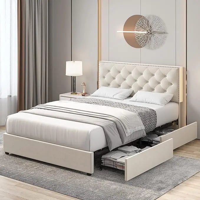 XMSJ Upholstered Platform Bed Frame