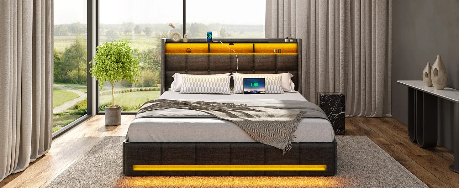 YUJINGXI Twin Upholstered Bed Frame