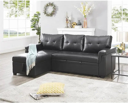 YUJINGXI Velvet Sleeper Sectional Sofa