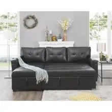 YUJINGXI Velvet Sleeper Sectional Sofa