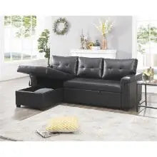 YUJINGXI Velvet Sleeper Sectional Sofa