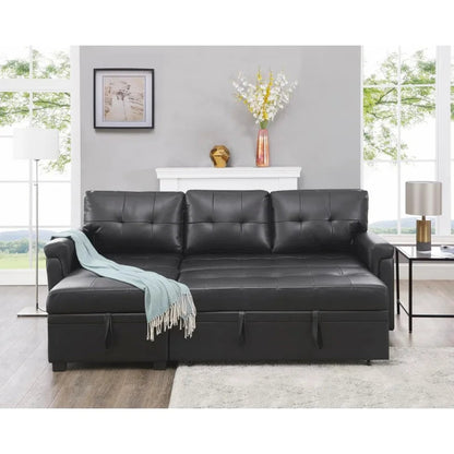 YUJINGXI Velvet Sleeper Sectional Sofa