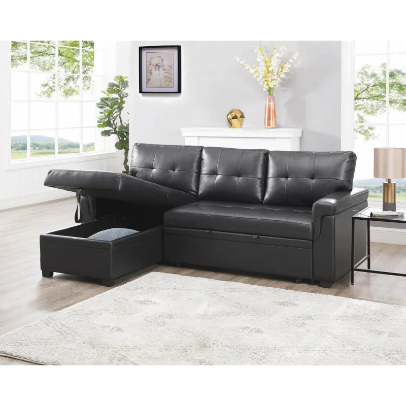 YUJINGXI Velvet Sleeper Sectional Sofa