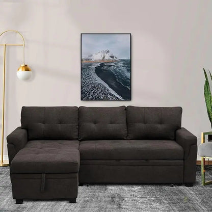 YUJINGXI Velvet Sleeper Sectional Sofa