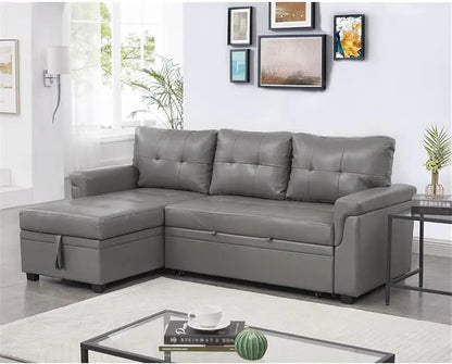 YUJINGXI Velvet Sleeper Sectional Sofa