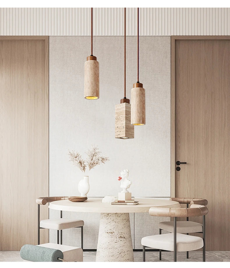 Yellow Marble Wabi-Sabi Pendant Light