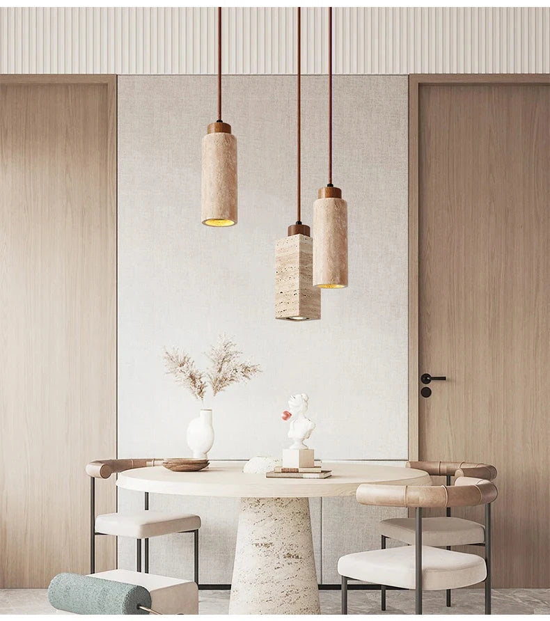 Yellow Marble Wabi-Sabi Pendant Light