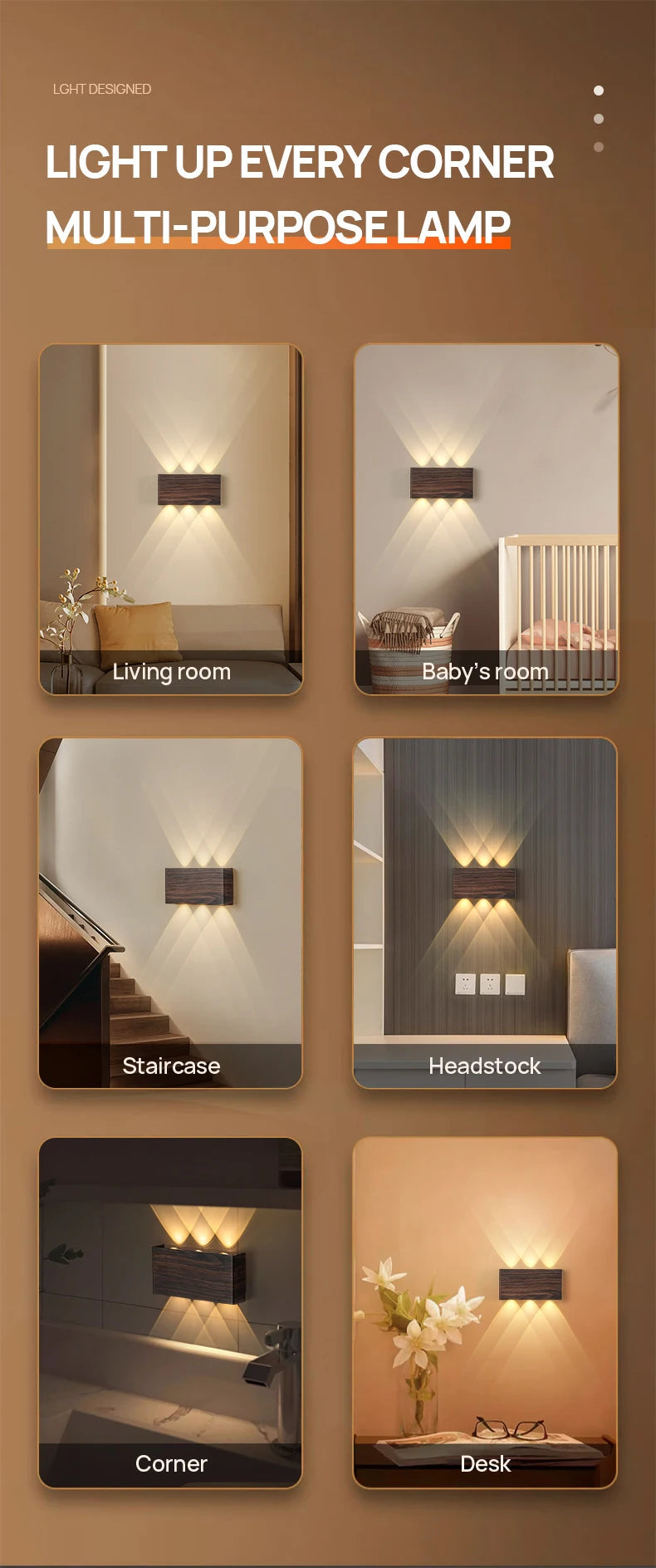 YooE Touch Dimming Wall Lamp