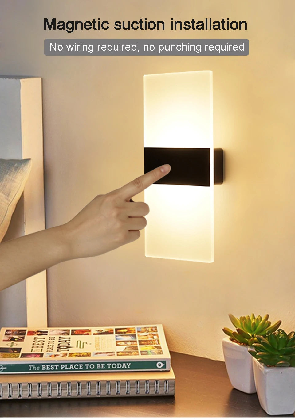 YooE USB Rechargeable LED Wall Lamp