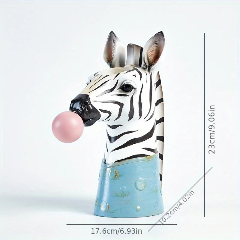 Zebra Giraffe Resin Bubble Art Vase