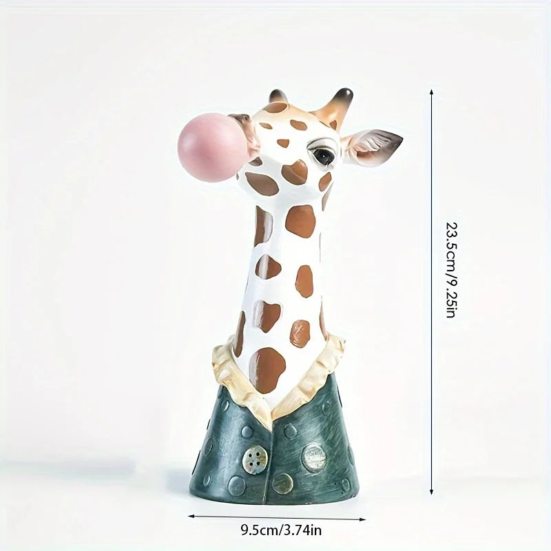 Zebra Giraffe Resin Bubble Art Vase