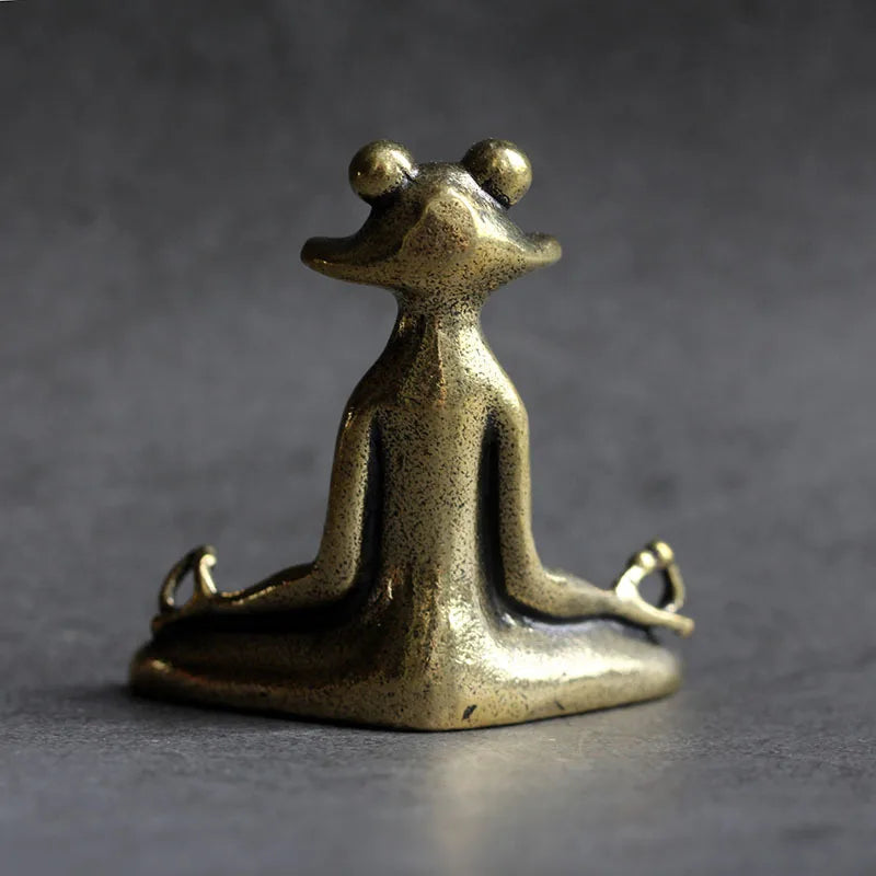 Zen Brass Frog Statue Incense Burner