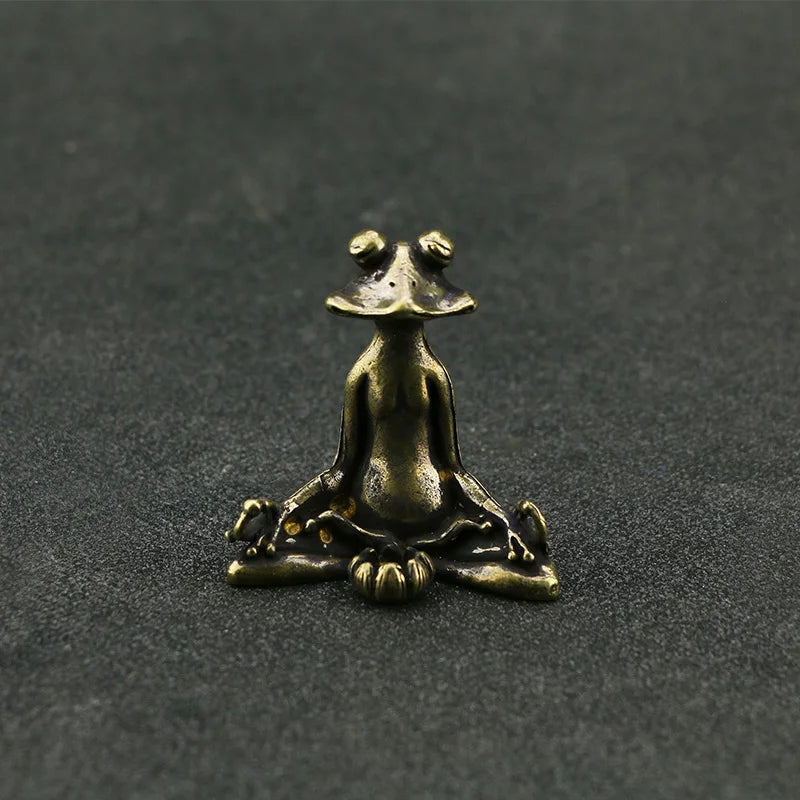 Zen Brass Frog Statue Incense Burner