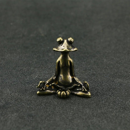 Zen Brass Frog Statue Incense Burner