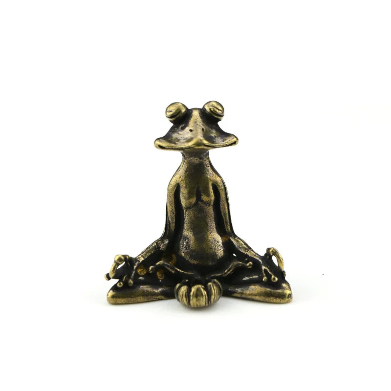 Zen Brass Frog Statue Incense Burner