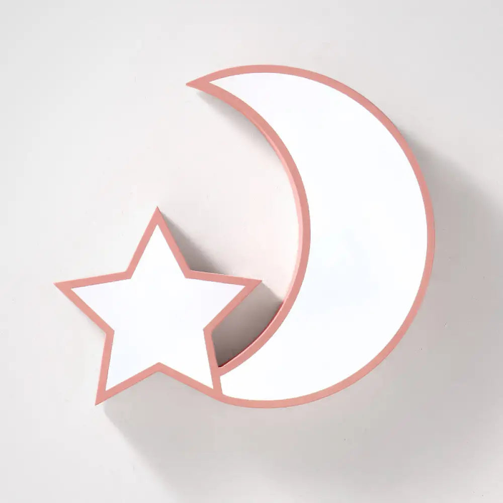 ديكور بايتس™ ديكور بايتس™ توهج سماوي للأطفال: مصباح سقف LED على شكل نجمة وقمر مصنوع من الأكريليك مثبت على الحائط 