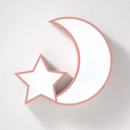 ديكور بايتس™ ديكور بايتس™ توهج سماوي للأطفال: مصباح سقف LED على شكل نجمة وقمر مصنوع من الأكريليك مثبت على الحائط 