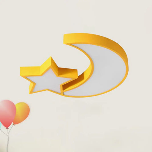 DecorBites™ DecorBites™ Un brillo celestial para niños: Lámpara de techo LED empotrada de acrílico con forma de estrella y luna 