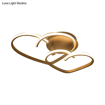 DecorBites™ DecorBites™ Una radiante expresión de amor: Lámpara de techo semiempotrada LED moderna de 2 luces con forma de corazón 