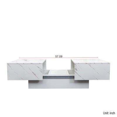 Mesa de Centro con Superficie Deslizante, Mesa Central con Compartimento de Almacenamiento Oculto, Mesa Extensible para Sala de Estar