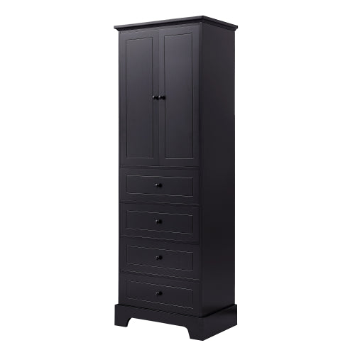 Cabinet With 2 Doors And 4 Drawers For Bathroom, Office