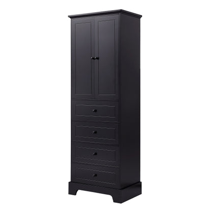 Cabinet With 2 Doors And 4 Drawers For Bathroom, Office
