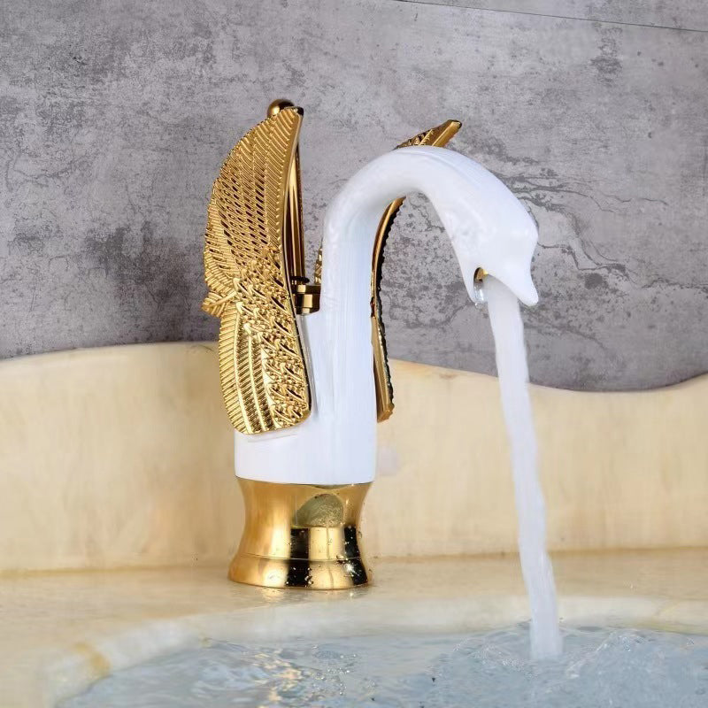 Grifo de Lavabo de Cobre Antiguo Grifo de Baño para Tocador Soporte de Mano