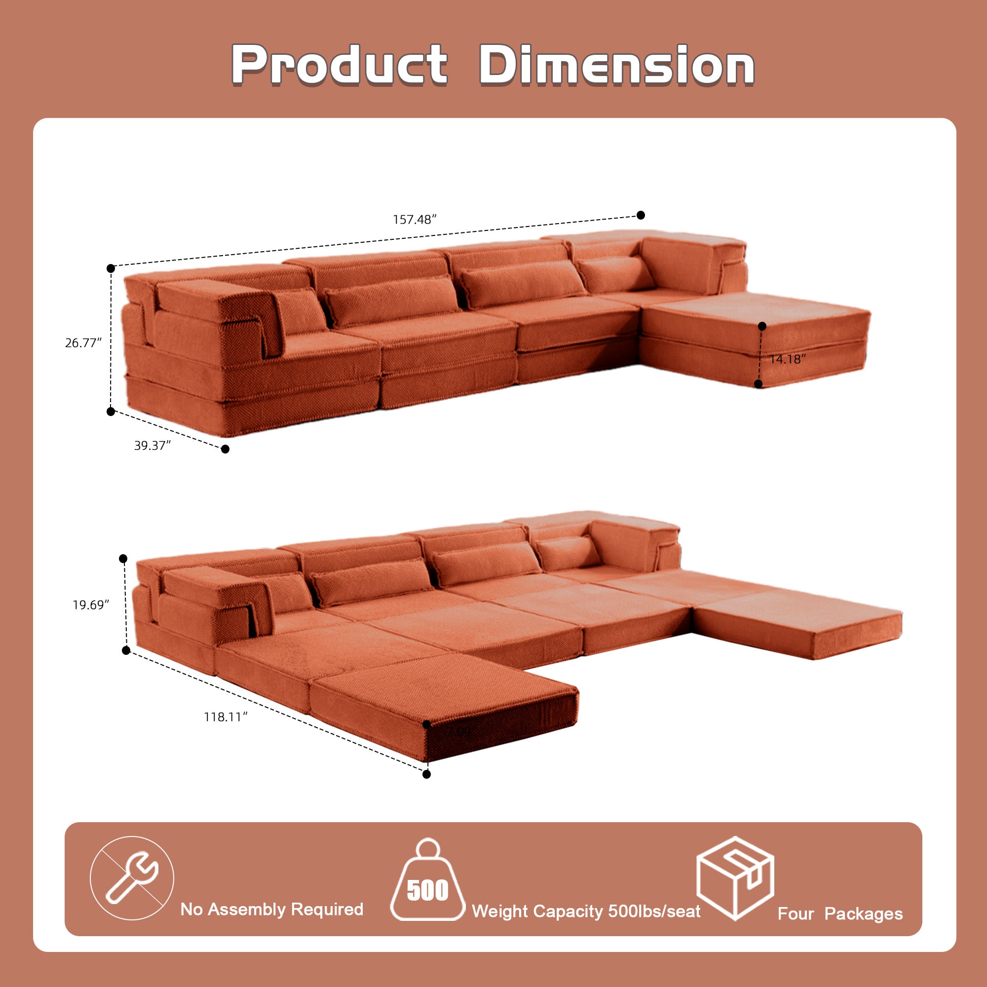 Orange Modular Sofa