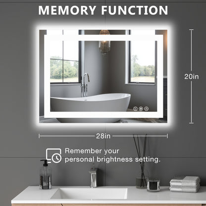 Anti-fog LED Bathroom Mirror With Dual Light Source And Three Lighting Modes