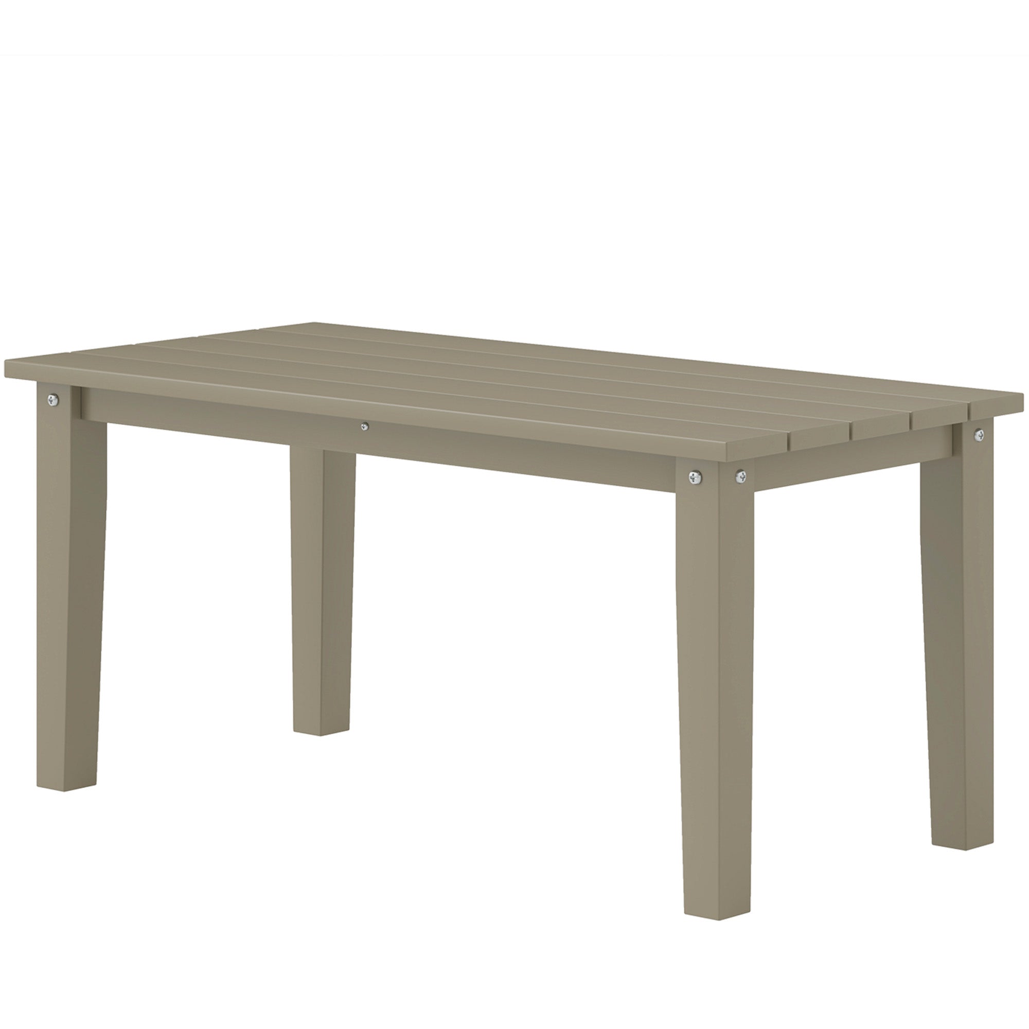 Mesa de Café Rectangular para Exteriores, Mesa de Patio Exterior Resistente a Todas las Inclemencias del Tiempo en HDPE con Superficie de Mesa con Listones para Jardín, Balcón, Marrón