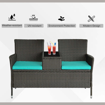 Outdoor Patio Loveseat Conversation Furniture Set