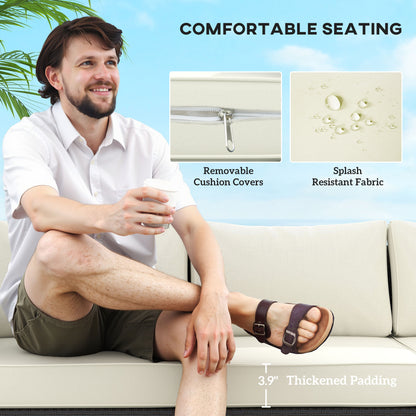 3 Seater Outdoor Couch Patio Sofa with Storage