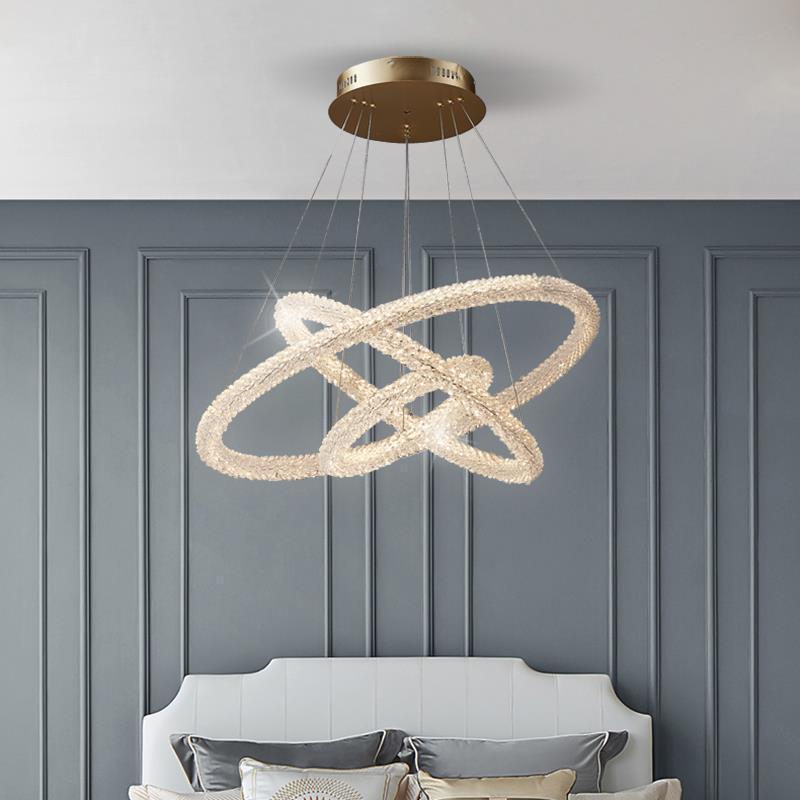 Crystal Ring Chandelier 100cm Tiered Design