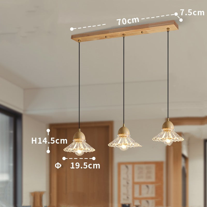 Nordic Glass Wood Chandelier
