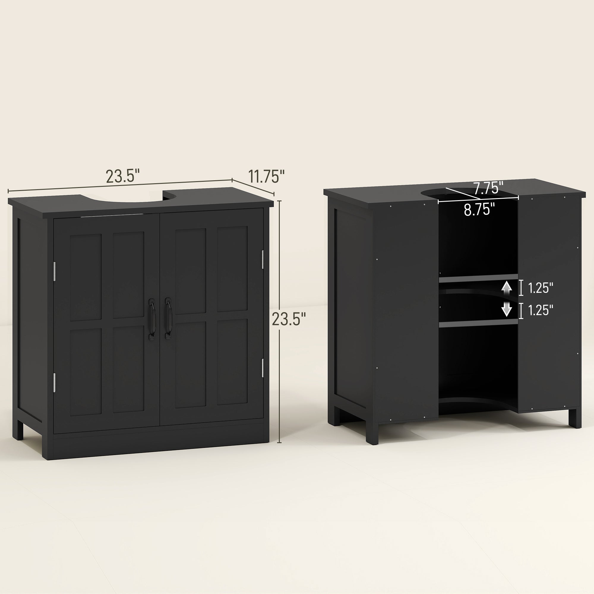 Black Bathroom Sink Cabinet