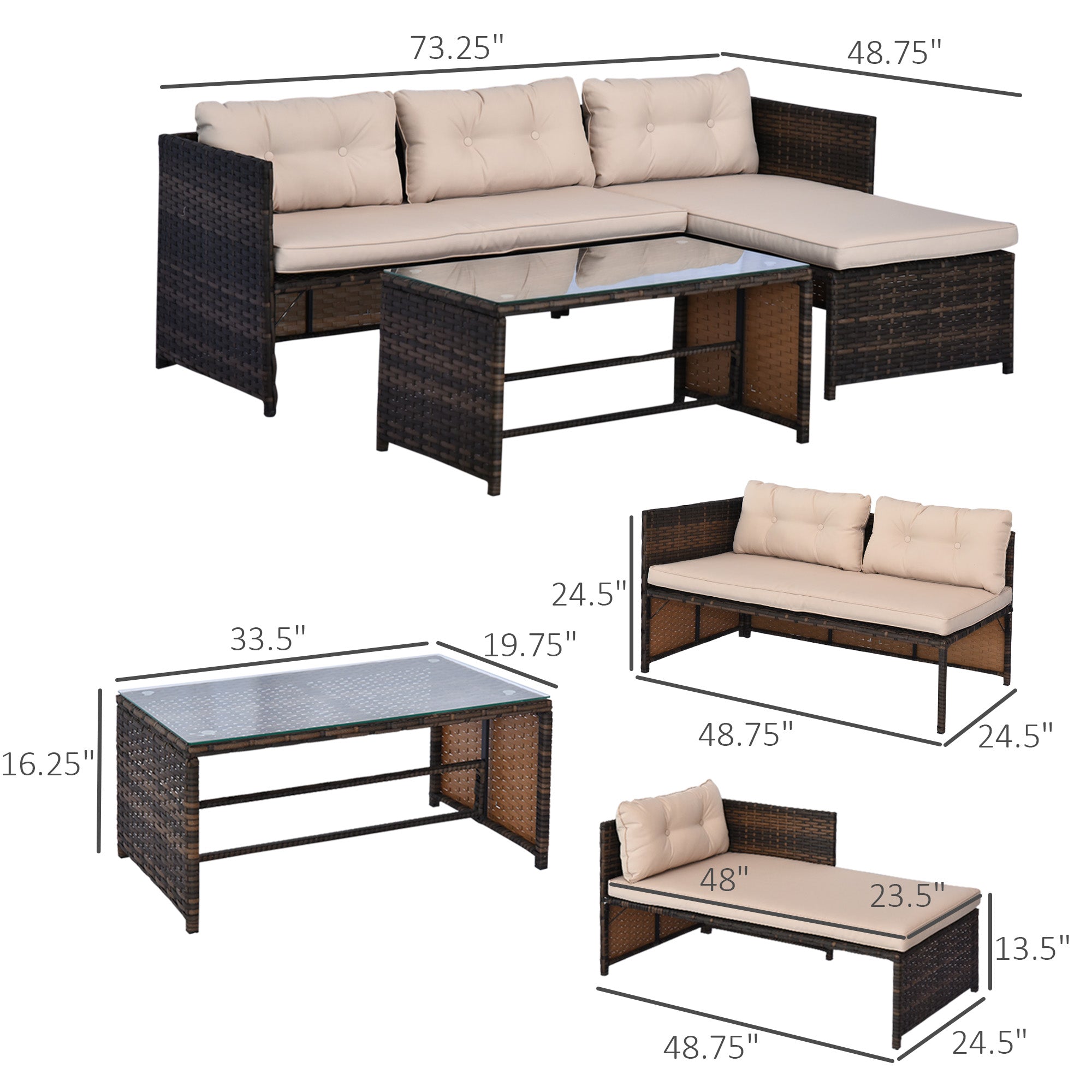 Black Contemporary Patio Set