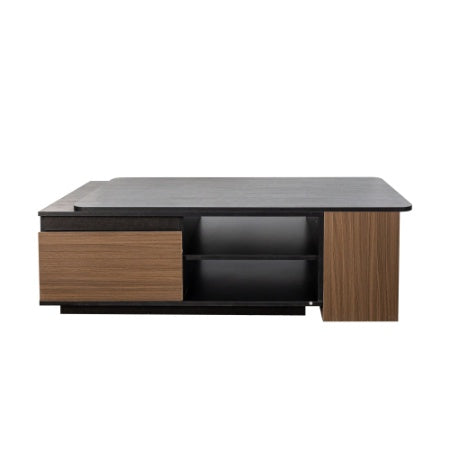 Mesa de Centro Extensible, Mesa de Centro de Madera con Longitud Ajustable y 2 Cajones de Almacenamiento para la Sala de Estar, Mesa Central Rectangular Grande y Larga