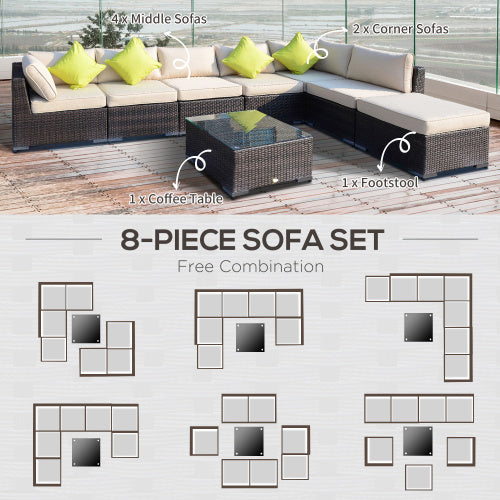 Brown Rattan Corner Sofa