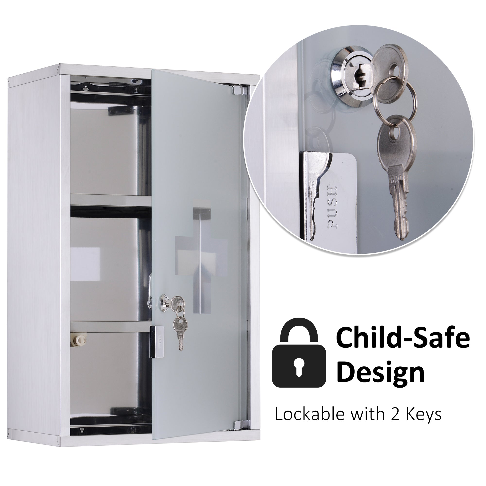 Stainless Lockable Medicine Cabinet