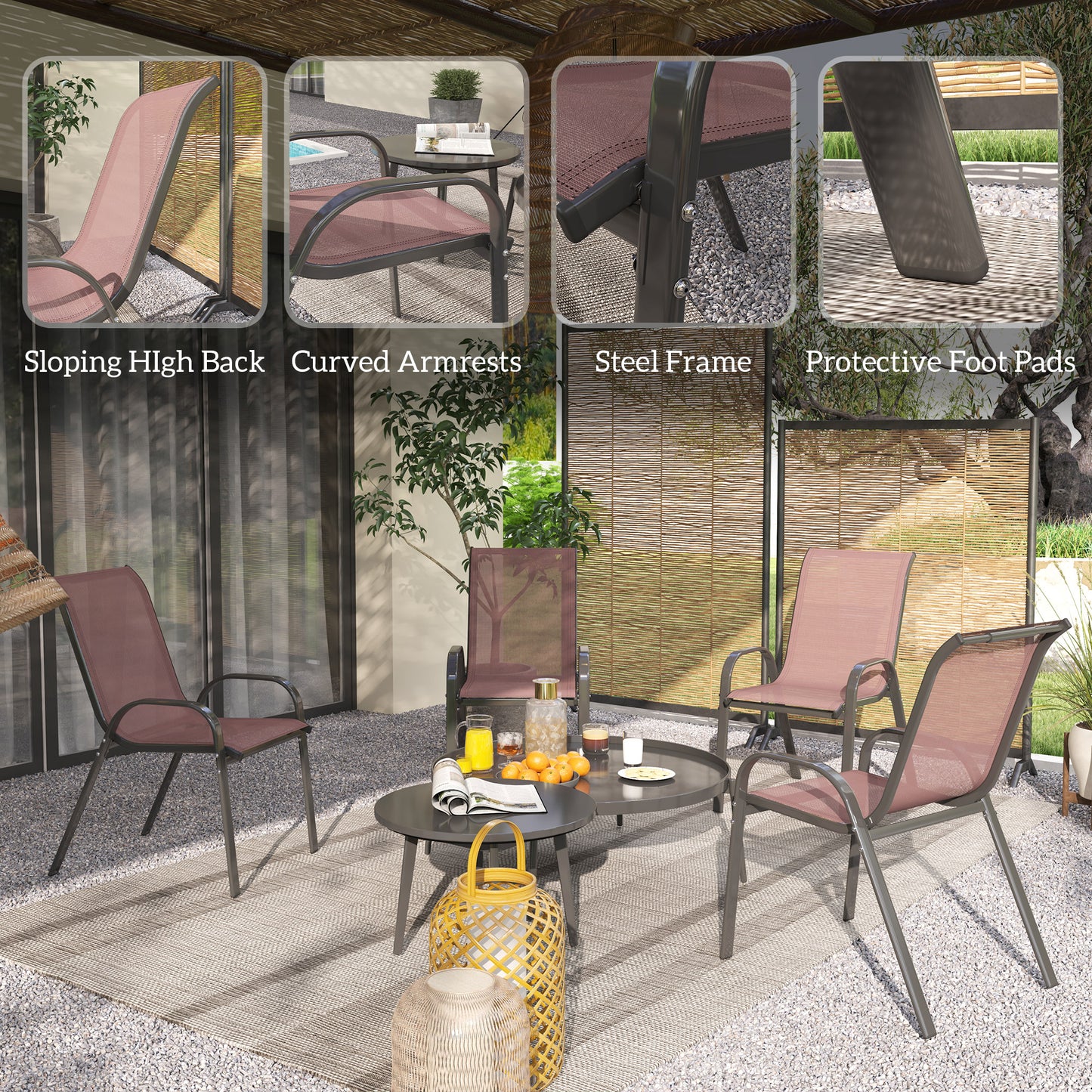 Set of 4 Outdoor Dining Chairs