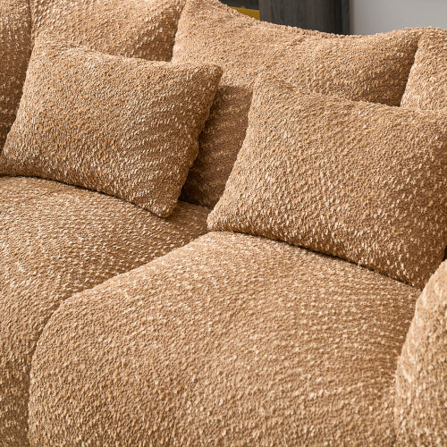 Sofá-Cama de Habichuelas de Peluche Comprimido - Relleno de Espuma de Alta Resiliencia, Silla de Salón de Boucle Ultra Suave para Una o Dos Personas, Asiento Acogedor para la Sala de Estar para Leer, Jugar y Relajarse, Ahorro de Espacio por Vacío