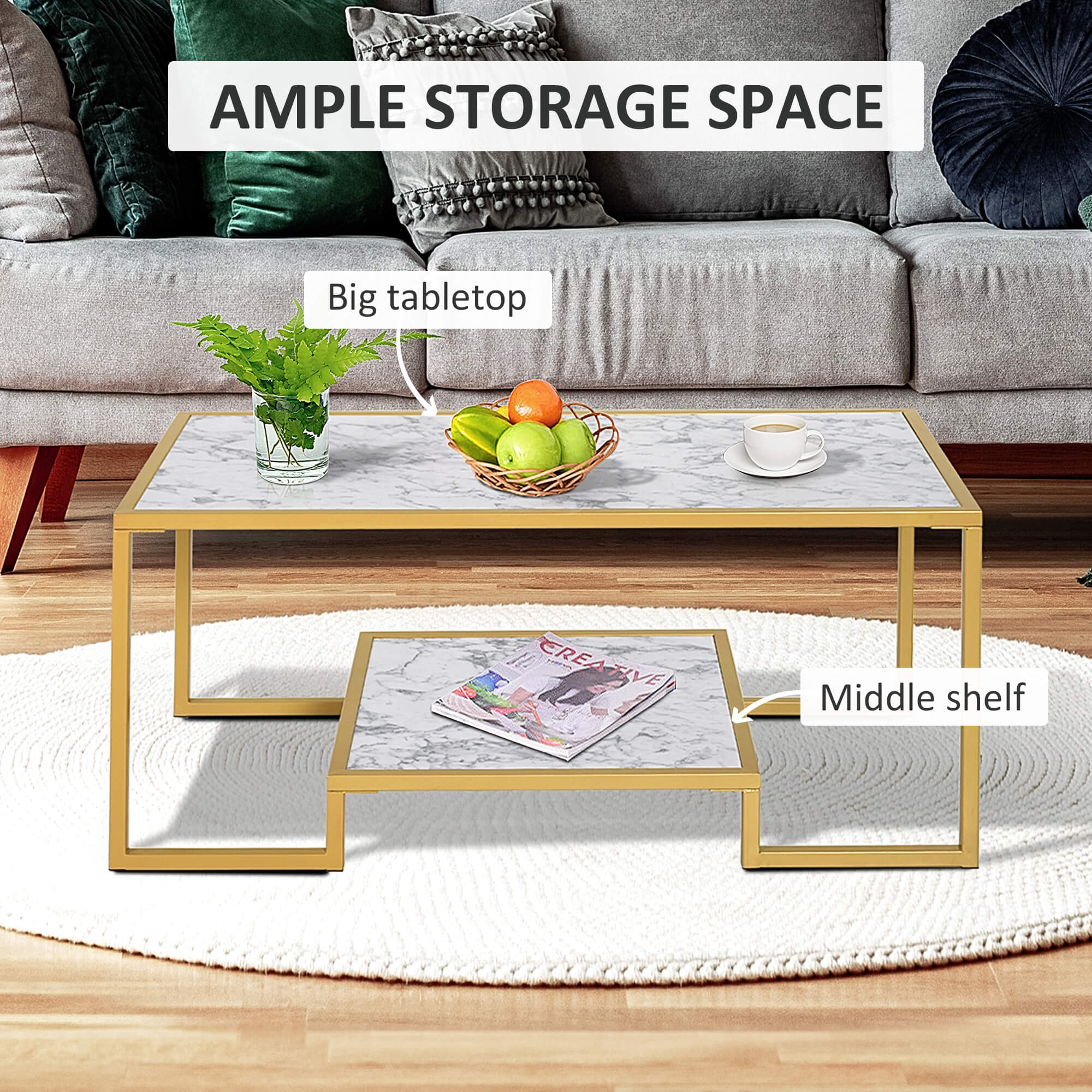 Marble Print Coffee Table