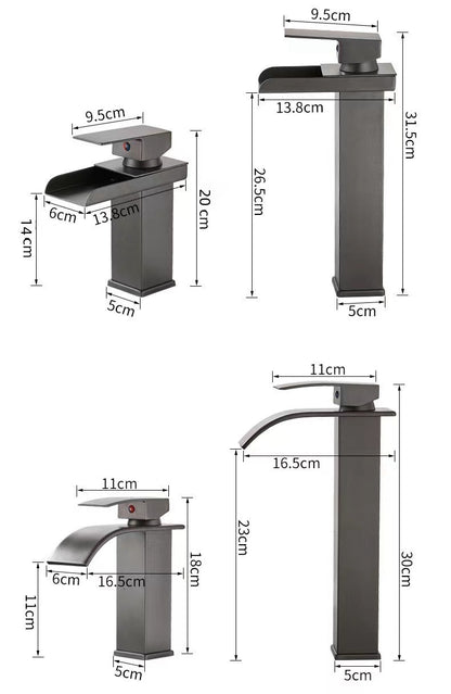 LED Light Waterfall Faucet Wash Basin Hot And Cold Faucet
